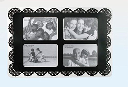 4er Set Tischset für 4 Fotos je Set schwarz abwaschbar 45 x 30 cm Platzset