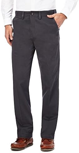 Maine New England Men Big and Tall Dark Grey Chino Trousers 42S