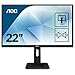 Produktbild AOC 22P1 54 cm (21,5 Zoll) Monitor (DVI, HDMI, USB Hub, MVA Panel, Displayport, Pivot, 5ms Reaktionszeit, 1920 x 1080) schwarz
