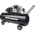 Neilsen Air Compressor - 200L / 4Hp, Black, High-efficiency Motor, Air Hose, Nozzle, Power Cord, Powering Pneumatic Tools, Operating Spray Painting Equipment, Running Air-powered Machinery