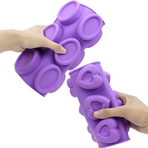 Tomnk Silikon Seifenform Kuchenform 15 Hohlraum (Oval) oder 12 Hohlraum (Herzform) für Handgefertigt DIY , 100 Taschen kostenlos - 5