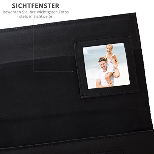 eFabrik Leder Tasche für Microsoft Surface Pro (2017) | Surface Pro 4 Schutz Hülle Cover Sleeve, Farbe:Schwarz - 5