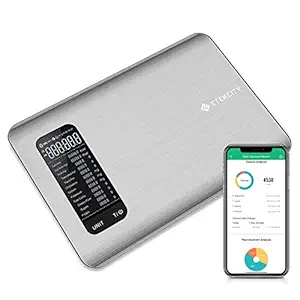 Etekcity Nutrition Food Scale Smart Digital Kitchen Scale App-Enabled Macros Keto Scale with Nutrition Facts Display Tracking Calories Intake Bluetooth Large Silver