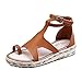 Produktbild BASACA Sandalen Damen Große Frauen Mädchen Peep Toe Flache Sommer Casual Party Schuhe Hanfschnalle Frau Mode Plateausandalen (35 EU, Brown)