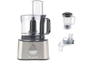 Kenwood Electrodomésticos Multipro Compact FDM304SS, Robot de cocina, potente recipiente de trabajo de 2,1 l, accesorio de mezcla acrílico, cortador de cubos, carcasa de metal, 800 W, color plateado