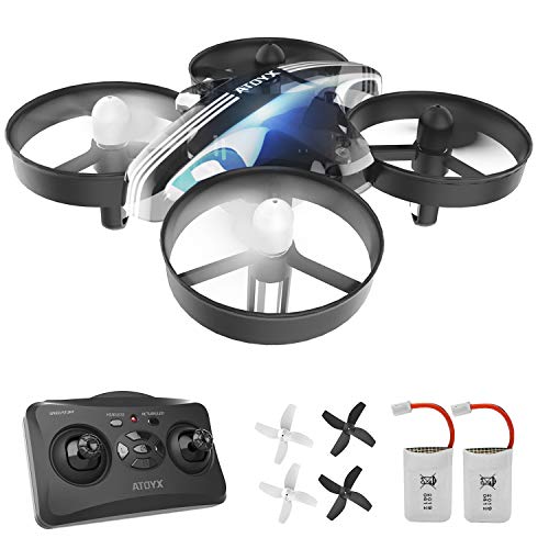ATOYX AT-66 Drone Enfant Hélicoptère Télécommandé Quadcopter avec Mode sans Tête Avion Mini avec Télécommande Jouet Cadeau pour Enfant et Débutant - Noir