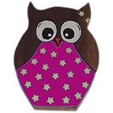 pinkeSterne ☆ Mädchen Kinderschild Pink Holz Holzeule Eule Sterne Holzschild Deko
