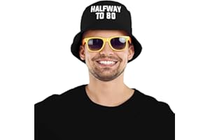 Sterling James Co. Halfway to 80 Black Bucket Hat - Happy 40th Birthday Party Supplies, Ideas and Decorations