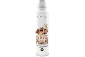 Sephra Sauce à dessert au chocolat blanc noisette 1 kg – Bouteille souple pratique – Sirops pour crème glacée, gaufres, crêpes, milkshakes, smoothies, sorbets, frippes, gâteaux ou trempage