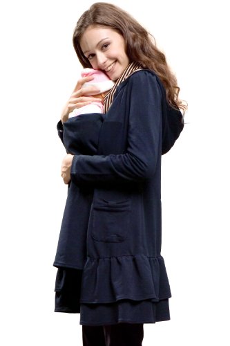 Sweet Mommy Ruffle Hem Hoodie with baby pouch NVL
