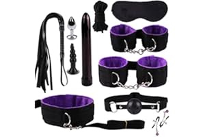 CLASSOO Tapis La Sangle Cadeau Cheville Accessoires Anniversaires Plaisir Pilates Objet Sport B-D-S-M 11pcs/set Exercice Glisser Mẹnottes Šex Ạdulte lit Couple Purple