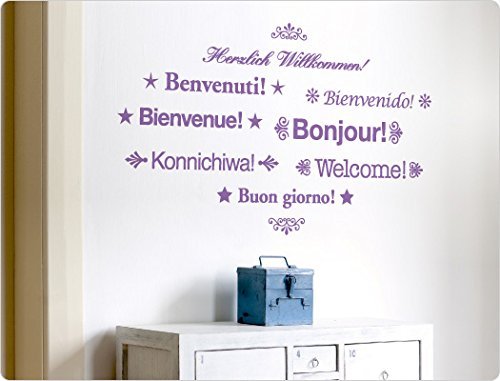 'I-love-Wandtattoo 10025Ã'Â Wall Tattoo with German Text Herzlich Willkommen. (A Warm Welcome. Hallway Wall Sticker black by I-love-Wandtattoo