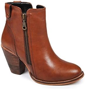 Women's Silver Street London LSS110C Leather Western Heel Ankle Boots (6 UK, Cognac Tan)