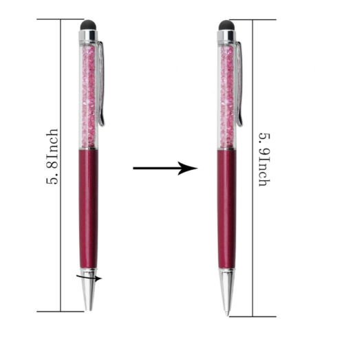 QUALITÄT 2-in-1 Kapazitiver Touchscreen-Stylus und Kugelschreiber mit Swarovski-Kristallen. GRATIS-KULI-MINE (SILBER) - 4