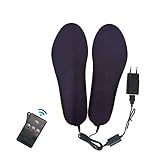 LanXi Semelle chauffante avec télécommande, Unisexe, Chaussures chauffantes Rechargeables USB pour Chauffe-Bottes ou Chasse au Peche, randonnée, Gardez Vos Pieds au Chaud (Noir, 41-46)