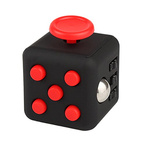 Andux Zone Decompression Fidget Cube Relieve Pressure Concentration Dice Creative Toys JYSZ-01 (Black/red)