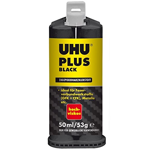 Preisvergleich Produktbild 6 Stk UHU Plus Black Hochviskos Zwei-Komponentenkleber 45685 50 ml …