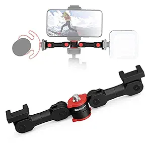 simorr Dual Cold Shoe Extension Bar Universal Cold Shoe Mount Bracket Plate Adapter, Camera Flash Brackets with 1/4