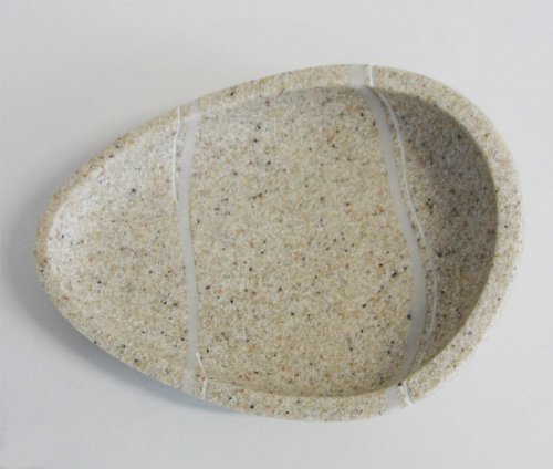 beige Seifenschale, Seifenablage aus Keramik aus der Badaccessoires Serie ROCK - 3