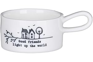 East of India Handled Tea Light Holder-Good Friends