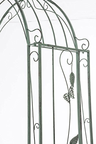 CLP Eisen Rosenbogen FLOWERS, Höhe 238 cm, Breite 123 cm, Tiefe 45 cm, verziert, Metall pulverbeschichtet antik-grün - 4
