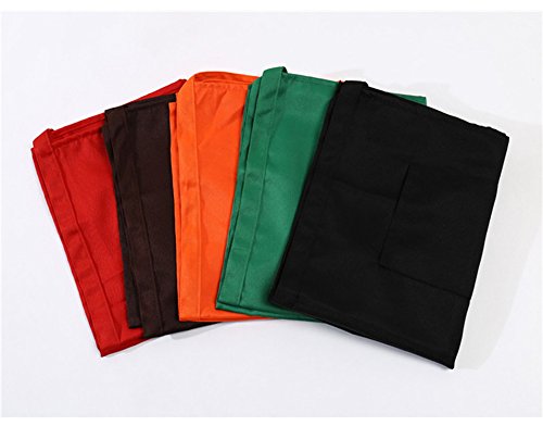 CAOLATOR Unisex Taille-Schürze Kochen kurze Schürze Kellner-Schürze mit Doppel-Seitentaschen Gaststätte-Bistro-Fertigkeit-Garten-halben Schürzen (Schwarz) - 6