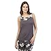 Presence Womens Dark Grey Floral Jersey Pyjama Vest 12