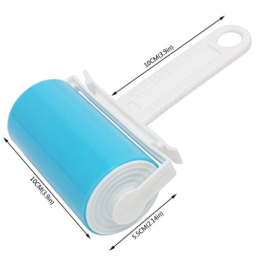 Xcellent Global Tierhaar Entferner Roller Wiederverwendbarer Klebriger Picker Set 4 Stück Waschbar Tragbar Reiniger Fussel Roller, Blau HG162 - 3