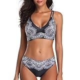 Mujeres corbata nudo frente bikini cintura alta traje de baño tanga vendajes trajes de bano 2pcs bikini juegos beachwear retro bikini alto corte traje de baño bajo espalda bikini una pieza traje de baño sexy Criss Cross alta cintura vendaje traje de baño 2pcs bikini Set traje de baños traje impresión Criss Cross bikini conjunto backless bañista traje de baño de cintura alta pin up baño Banco desgaste mujeres casual blusa flejado Bikini sin mangas playa corto mini vestido