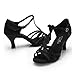 Produktbild Frauen Latin Schuhe/Ballroom Schuhe Beflockung Ferse Strass Customized Heel Tanzschuhe Schwarz Party & Abend (Farbe : EIN-41)