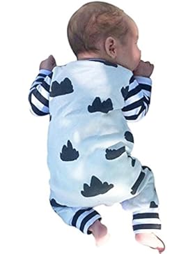 Baby Strampler, Bekleidung Longra baby Overall für Mädchen Jungen Langarm gestreifte T-Shirts Stramplerset Kleidung...