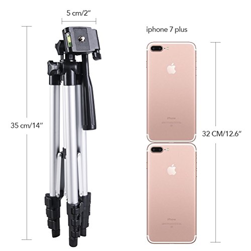 Vicloon Kamera Telefon Stativ, 42 Zoll Leichtes Aluminium iPhone Stativ, Travel Stativ fÃ¼r Handy und Kamera + Universal Smartphone Stativhalter Mount + Tragetasche