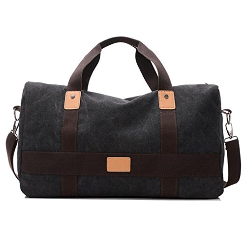 Preisvergleich Produktbild Sucastle Beiläufige Retro europäische Multifunktionsmänner Damen-Tasche Leinwand schwarz 50x29x20cm