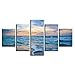 Produktbild Aliworte Innen- Home Öl Gemälde Auf Leinwand Für Art Wandbild Dekoration Modernes Leinwand DIY 5 Pcs/Set Meer Frame 25x10 20x10 15x10(cm)