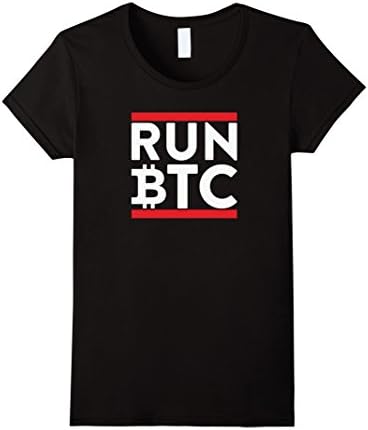 Parody RUN BTC Bitcoin Cryptocurrency Blockchain Shirt Female Medium Black