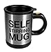 Produktbild Thermobecher selbstumrührend Self Stirring Mug- Travelmug - schwarz-silberfarben, Kunststoff/rostfreier Edelstahl, Fassungsvermögen 300 ml..