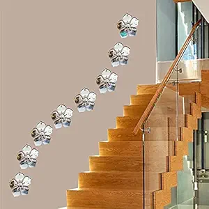 Look Decor 8 Flowers Silver (B01N27XDPK) 3D Acrylic Mirror Wall Sticker Decoration for Kids Room/Living Room/Bedroom/Office/Home Wall.