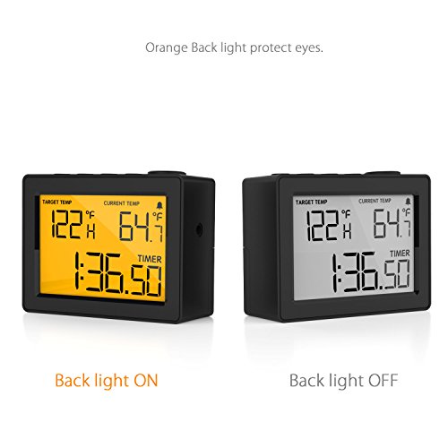 CAPPEC Präzises schnelles digitales Thermometer für Ofen Smoker Grill BBQ Räucherofen mit großem LCD Display und integrierter Alarm- und Stoppuhr-Funktion - 2