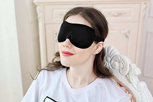 3D Schlafmaske, konturierte & angenehme leichte Augenmaske, tiefe Ruhe Konturierte Schlaf Augenmaske Cover Eyeshade, schwarz