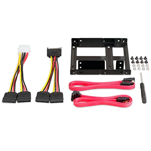 Inateck Adaptador bah  a 2 x 2 5 a 3 5  HDD o SSD  marco HDD duplex interno optimizado  soporte adaptador  herramienta inclu  das  cables y accesorios