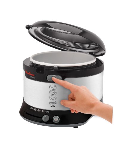 Moulinex AF 133D Fritteuse Uno M / 1600 Watt / wärmeisoliert / 1 kg Fassungsvermögen, edelstahl-schwarz - 4