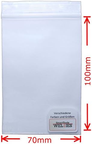 WeltiesSmartTools Ziplockbags 100 pcs 70x100mm 90µ transparent - 15 different sizes to choose