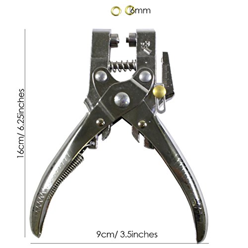 Lochzangenset Ösenzange mit 100 Ösen von Kurtzy – Metallösen Druckknopf Stud Ring Schneider Zange Werkzeug – ideales Werkzeug für Leder, Stoff, Gürtel, Kleidung, dekorative Reparatur - 4