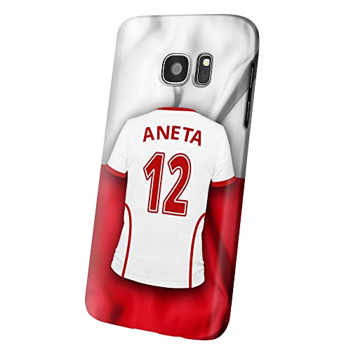 PhotoFancy – Samsung Galaxy S7 Handyhülle Premium – Personalisierte Hülle mit Namen Aneta – Case mit Design Fußball-Trikot Polen EM 2016