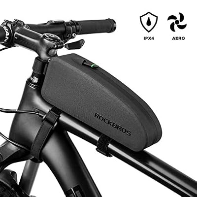 ROCKBROS Sacoche de Cadre Vélo VTT 100% Étanche Sacoche de Guidon Tube Velo VTT Noir 1L 1,5L