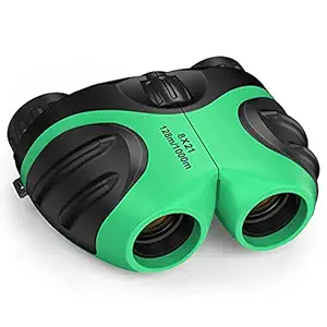 PATPAT Binoculars for Kids Long Distance Bird Watching 8x21 Compact High Resolution Shockproof Binoculars Best Gifts for Girl Baby Toys for Girls Boys Kids--Green