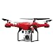 Produktbild RC Quadcopter WiFi FPV Drone, mit 6-Achsen Gyro 2,4 G Höhe, Halt 0,3 MP Weitwinkel-HD Kamera, Selfie faltbar RC Quadcopter mit Höhe Halt [einfach zu fliegen für Anfänger], rot