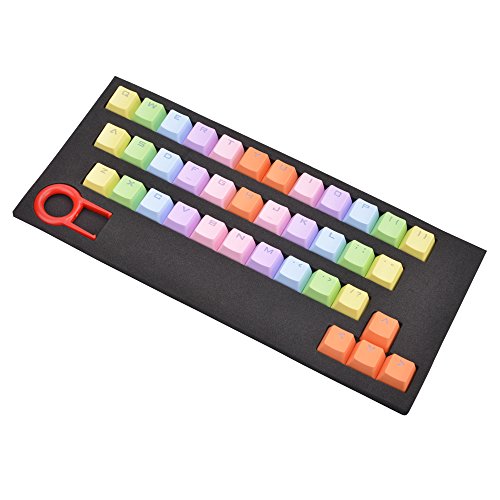 Double Shot PBT 37 Juego de Llaves retroiluminadas translúcidas para teclados mecánicos Cherry MX interruptores con Extractor de Teclas Rainbow Gradient