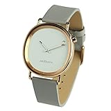 zeitborn KULTUHR Aurora Armbanduhr Damen Herren analog roségold grau Leder