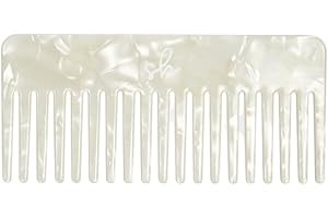 SIMPLY HAIR Pettine a denti larghi per pettine per capelli ricci, pettine arricciato, pettine capelli ricci, pettine a denti larghi, pettine per doccia, pettine largo per spazzolare resistente e leggero (perla)